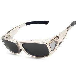 Face Shadow Polarisierte Überzieh Sonnenbrille Herren UV-Schutz Sonnenbrille Aufsatz für Brillenträger Überbrille mit Seitenlinsen von Face Shadow