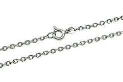 Facet57 Ankerkette (1,9 mm breit) Diamantiert aus 925 Sterling Silber rhodiniert Halskette 40 cm: Feine Silberkette - Made in Germany von Facet57