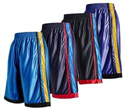 Facitisu 4er-Pack Herren-Basketball-Shorts, athletisch, schnell trocknend, Fitnessstudio, Activewear, leichte Shorts mit Tasche, Set-B, XX-Large von Facitisu