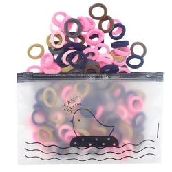 100 Stück Haargummis, elastische Haarbänder für Frauen und Mädchen, weiche und dehnbare Haarbänder für Pferdeschwanz von FackLOxc