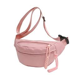 Gürteltasche für Damen und Herren, Unisex, kleine Umhängetasche, Brusttasche, einfarbig, Hüfttasche mit verstellbarem Riemen, rose von FackLOxc