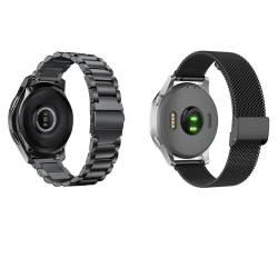 2 Stück Metall Armband 20mm Kompatibel mit Samsung Gear S2 Classic, Metall Solide Ersatzarmband und Masche Edelstahl Uhrenarmband für Samsung Gear S2 Classic von Factorys