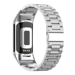 Factorys Metall Armband Kompatibel mit Fitbit Charge 6/Charge 5 für Herren Damen, Edelstahl Ersatzarmband Uhrenarmband für Fitbit Charge 6/Charge 5, FCA2 von Factorys