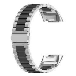 Factorys Metall Armband Kompatibel mit Fitbit Charge 6/Charge 5 für Herren Damen, Edelstahl Ersatzarmband Uhrenarmband für Fitbit Charge 6/Charge 5, FCA4 von Factorys