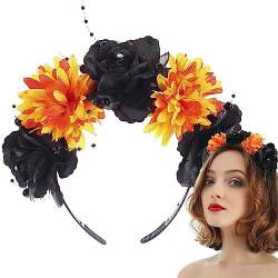 Halloween Blumen Stirnband, Blumen- und Spinnen-Kopfschmuck für Frauen, Festival-Verkleidung, Neuartiges Halloween-Kostümzubehör für Frauen, Mädchen, Teenager, Mädchen-Cosplay Facynde von Facynde