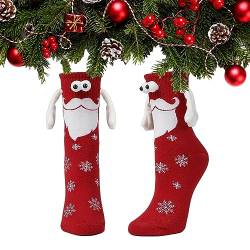 Handhaltende Socken - 3D Puppe Freundschaft Hand in Hand Socken | Lustige Weihnachtssocken, magnetische Handhaltesocken, atmungsaktiv, Geschenksocken Facynde von Facynde