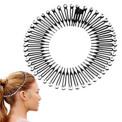 Kreis Kamm Stirnband - Vollkreisförmige Stretchkamm-Stirnbänder - Flexibles Kamm-Stirnband-Zubehör für Frauen und Mädchen Facynde von Facynde