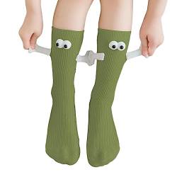 Magnet-Paar-Socken, die sich an den Händen halten - Lustige 3D-Hand-in-Hand-Puppensocken,Unisex-Wandersocken, Baumwoll-Söckchen für Männer und Frauen Facynde von Facynde