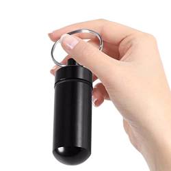 Pocket Pill Case Schlüsselanhänger - Kleine Pillendose Schlüsselanhänger,Metalltaschen-Pillendosen Schlüsselanhänger für Geldbörse für Reisen, täglicher Pillenbehälterhalter für Männer und Facynde von Facynde