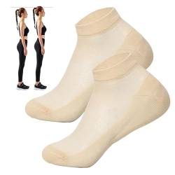 Socken zur Erhöhung der Körpergröße, 2 Stück unsichtbare Schuhlifte, Bequeme Fersenschalen, rutschfeste Schuheinlagen für Männer und Frauen, Fußunterstützung, Beinlängenunterschiede von Facynde