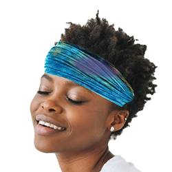 Tie Dye Breites Stirnband Haarband Damen, Sport Elastisch Stirnbänder Kopfband Elastische Yoga Haarband Für Sport von Facynde
