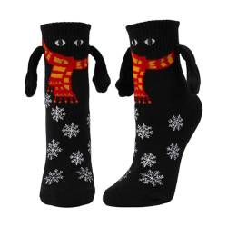 Weihnachtshandsocken | Weihnachtssocken mit magnetischen Händen,Atmungsaktive Freundschafts-Hand-in-Hand-Socken, lustige und bequeme Weihnachtssocken für Damen und Herren Facynde von Facynde