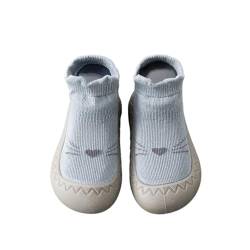 Fadcaer Babysocken Baby Hausschuhe für Kleinkinder, Babyschuhe, weiche Sohle mit Griffen, Neugeborenen-Schuhe, Pre-Walking für Jungen und Mädchen, blau, 22 EU Estrecho von Fadcaer