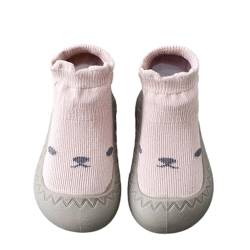 Fadcaer Hausschuhe für Kinder, Turnschuhe für Kinder, weiche Sohle mit Griffen, rutschfeste Babyschuhe Pre Walkers Baby Schuhe für Kinder und Mädchen, Rosa, 21 EU von Fadcaer