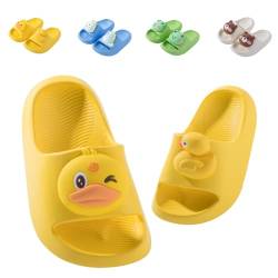 Badelatschen Kinder Flache Sommer Hausschuhe Jungen Mädchen Dusch Badeschuhe Strand Pantoletten Slippers Eltern-Kind Sandalen Leicht Anti-rutsch Badeschlappen Gelb 762 31 (Etikettengröße 200mm) von Fadezar