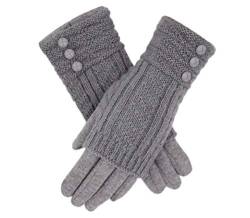 Fadsace Winter Strickhandschuhe Touchscreen Texting Handschuhe Dicke Baumwolle Fingerlos + Full 2 in 1 - Beige - Einheitsgröße von Fadsace