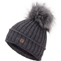 Faera Beanie Faera Wintermütze warm gefüttert mit Kunstfell Bommel-Mütze Fleece-Futter Winter Strick-Mütze Beanie-Mütze Damen Herren One-Size von Faera