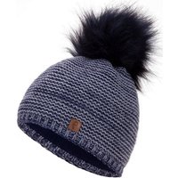 Faera Bommelmütze Wintermütze Damen Mütze Beanie Haube gefüttert Strickmütze Bommelmütze von Faera