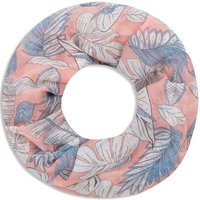 Faera Loop, Damen Schal weich und leicht florales Muster aus Blättern und Blüten Loopschal Rundschal von Faera