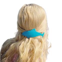 Elegante blaue Delfin-Haarspange, süße Seitenclip, Haarnadel, Frauen-Haar-Werkzeug für Seitenhaar, InsStyle, Teenager, Kopfschmuck, Delfin, Tier, Federclip von Fahoujs