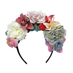 Großer Kopfschmuck, Sommer-Kopfbedeckung für Mädchen und Damen, Blumen-Haarreif, Stallmarkt, Pedlar-Haarreif für Sommer, Braut-Kopfschmuck von Fahoujs