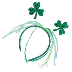 Irisches Party-Haarband für Erwachsene, mit Blumen-/Kleeblatt-Dekor, Glitzer-Puder, Patricks-Tag, Stirnband, Karnevalsstab, irische Stirnbänder für Frauen, irische Stirnbänder für Mädchen, irische von Fahoujs