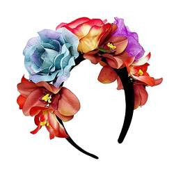 Rosen-Blumen-Haarband für Braut, Hochzeit, Haarreif, eleganter Kopfschmuck, Dame, Mädchen, Party, Haarschmuck, Blumen-Haarreif, Stirnband, Frauen-Kopfschmuck von Fahoujs