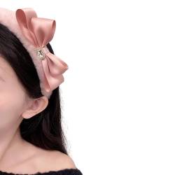 Satinband, Plüsch-Stirnband, süßes Mädchen, Schleife, Haarband, Haarstyling-Zubehör, koreanischer Kopfschmuck, elegantes Haar-Accessoire von Fahoujs
