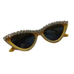 Sonnenbrille mit Punk-Augenrahmen, Vintage-Stil, für Mädchen, Brillen, Teenager, Hiphop, Party, Sonnenbrille für Erwachsene, Teenager, Sonnenbrille für Damen, Y2k, gelb von Fahoujs