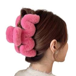 Wellenförmige Haarklammer für Damen, große Haarspange, Bananen-Kieferklemme, Plüsch-Haargreifer, weiblicher Winter, Haarschmuck, elegante Haarklammer für Haarstyling von Fahoujs