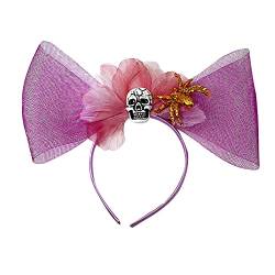 Zartes Stirnband, elegante Schleife, Totenkopf-Dekor, Haarreif mit Spinnen, Halloween-Party, Garn, Schleife, Haarband für Damen, niedliche Stirnbänder für Frauen, zum Waschen des Gesichts, niedliche von Fahoujs