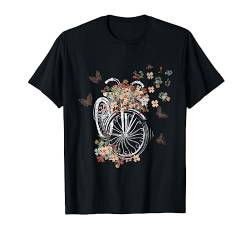 Blumen Schmetterlinge Radfahrerin Geschenk Fahrrad T-Shirt von Fahrradfahrer Biker Rad Shirts