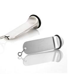 Faimex Hotel Schlüsselanhänger im Doppelpack Anhänger für Hotelschlüssel Schlüssel von Pension Hotels gravieren individuelle Gestaltung in edler Silberoptik mit Gummiring Gravur möglich Key von Faimex