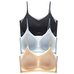 FairaH 3PCS Sommer Nahtloser ultradünner Eisseiden-Komfort-BH in Übergröße, kein Stahlring, atmungsaktiver und bequemer BH, Damen-Seiden-Hebe-BH (XXL,1) von FairaH