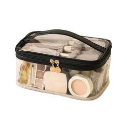 Make-up-Tasche, Reise-Kosmetiktasche, Reise-Make-up-Tasche, Aufbewahrungs-Organizer, transparente Kosmetiktasche mit Griff, großes Fassungsvermögen, wasserabweisend, doppellagig, Make-up-Tasche, von Fairnull