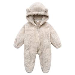 Fairy Baby Baby-Schneeanzug für Neugeborene, mit Kapuze, Fleece, Schneeanzug, Cartoon, Flanell, Reißverschluss, Overall, dünn, Herbst, Winter, Outfits, dickweiß, 80 von Fairy Baby