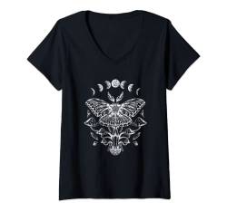 Damen Fairy Grunge Fairycore Aesthetic Cottagecore Gothic Butterfly T-Shirt mit V-Ausschnitt von Fairy Grunge Fairycore Clothing For Women