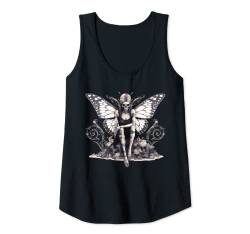 Damen Fairy Grunge Goth Butterfly Skeleton Girl Fairycore Tank Top von Fairy Grunge Fairycore Clothing For Women