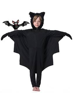 Fledermaus Kostüm Kinder Mädchen 140 Tiere Faschingskostüme Karnevalskostüme Junge Karneval Kostüm Schwarz von Fairycos