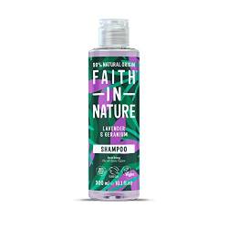 Faith In Nature 300ml Natural Lavender & Geranium Shampoo, Soothing, Vegan & Cruelty Free, No SLS or Parabens, For Normal to Dry Hair von Faith In Nature