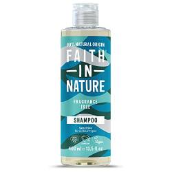 Faith In Nature Natürliches Duftfreies Shampoo, empfindlich, vegan und tierversuchsfrei, ohne SLS oder Parabene, für alle Haartypen, 400 ml von Faith In Nature