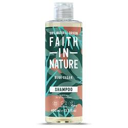 Faith In Nature Natural Blaue Zeder Shampoo, erhebend, vegan und tierversuchsfrei, ohne SLS oder Parabene, für alle Haartypen, 400 ml von Faith In Nature