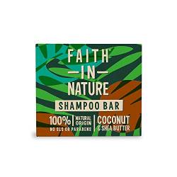 Faith In Nature Natural Coconut & Shea Butter Shampoo Bar, Hydrating, Vegan & Cruelty Free, Paraben and SLS Free, for Normal to Dry Hair, 85g von Faith In Nature