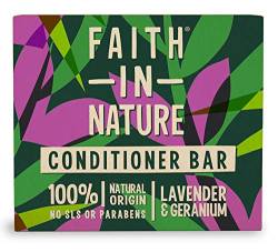 Faith In Nature Natural Lavender & Geranium Conditioner Bar, Nourishing, Vegan & Cruelty Free, No SLS or Parabens, For Normal to Dry Hair, 85g von Faith In Nature