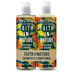 Faith in Nature Shampoo mit Conditioner, 400 ml, Grapefruit und Orange, 2er pack von Faith In Nature