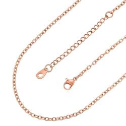 FaithHeart 2mm Rolokette für Damen Frauen, Rosegold Ankerkette 75cm lang, Gliederkette Halskette ohne Anhänger für Geburtstag Muttertag Valentinstag von FaithHeart