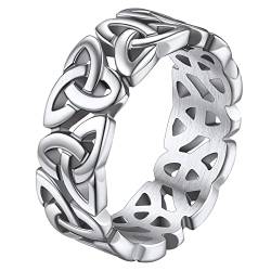 FaithHeart 7.5mm bandring für Damen Mädchen Trinity Knot Fingerring verlorbungsring Ewigkeit Ring für Weihnachten Valentinstag von FaithHeart