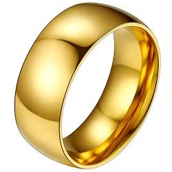 FaithHeart 8mm Minimalistischer Statement Ring Damen Mädchen gepoliert Bandring Vorsteckring Knuckle Fingerring für Frauen Mädchen von FaithHeart