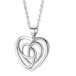 FaithHeart 925 Damen Kette Keltischer Knot Anhänger Herz Halskette Glücksbringer Anhänger Celtic Knot Schmuck für damen Frauen Mädchen von FaithHeart