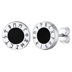 FaithHeart 925 Silber Rune Ohrstecker für Herren Jungen Wikinger Stil Rune Symbol Ohrschmuck mit Geschenkebox für Valentinstag Geburtstag von FaithHeart